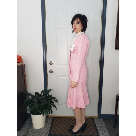 Vintage 70s(?) Homemade Pink‎ Skirt and Blazer - Picture 2 of 5